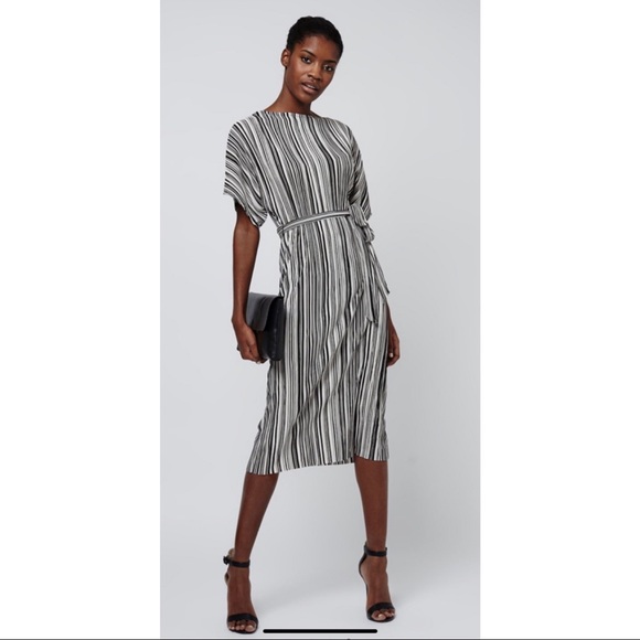 TOP SHOP PLEATED MIDI DRESS - Picture 2 of 6